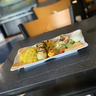 a plate of food on a table