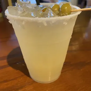 a margarita with olives in it