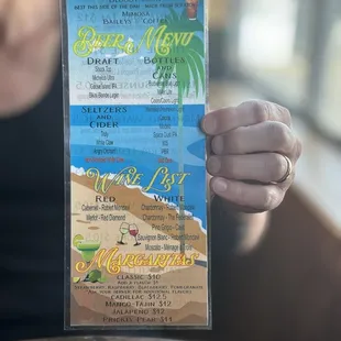 Drink menu