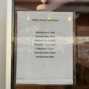 Hours as of August 6, 2023. I think the hours change a lot with season and demand