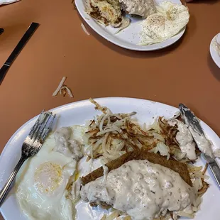 Chicken fried steak split