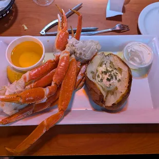 2 Crab Clusters + Baked Potato
