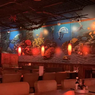 hand painted murals throughout