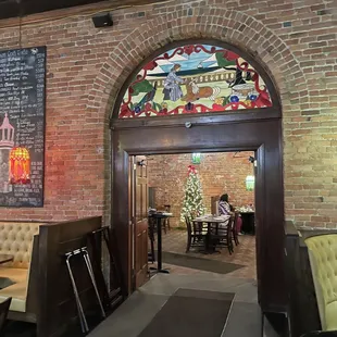 the entrance to the restaurant