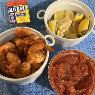 pound of wild caught shrimp $11.95 they steam and spice