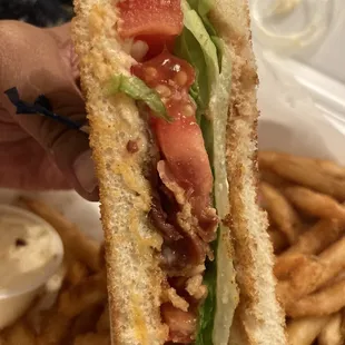 BLT with fries. I forgot to say &quot;no tomatoes&quot; Pulled them out after I took the picture. It was delicious