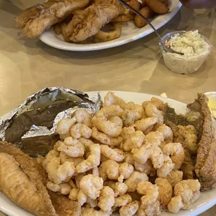 a plate of fried shrimp and shrimp