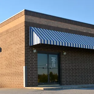 the front of the restaurant