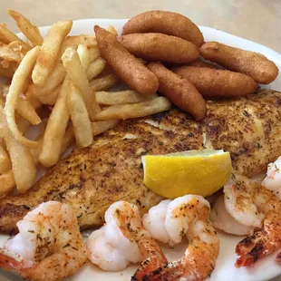 Broiled Red Snapper with Broiled Shrimp