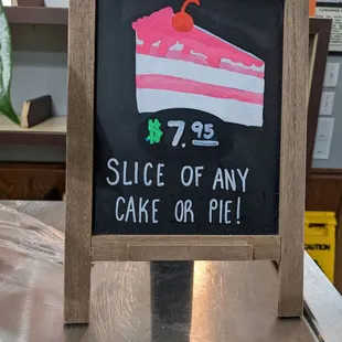 $8 for a slice of cake or pie