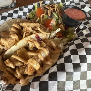 Special tacos and side salad