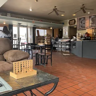 a coffee table with a box on it