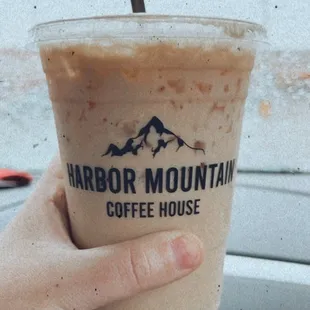 Delicious French Vanilla iced coffee with caramel!