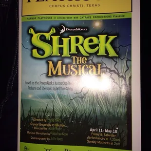 Shrek the musical.