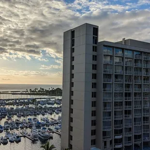 a view of a marina