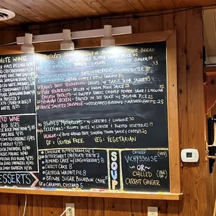 Daily menu. Items go quick so plan to have a second option ready to fire.