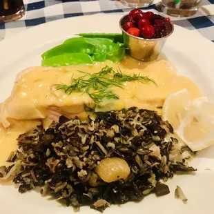 Norwegian Salmon poached in vermouth and cream with leeks and ginger