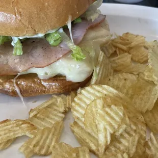 Monterey sandwich. Really good. A good size too. Not too filling but does take the edge of your hunger.