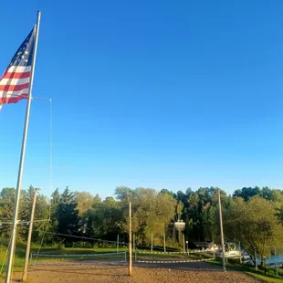 2 sand-volleyball courts ... and Old Glory!!!