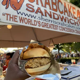 Crab cake sandwich from Sheri's