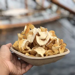 Fresh chips with crab dip! Hands down the best