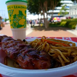 Chicken... on a stick. Nom.