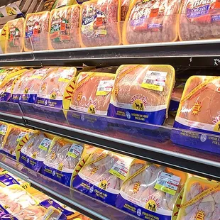 a variety of packaged meats