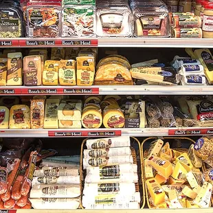 a variety of cheeses and breads