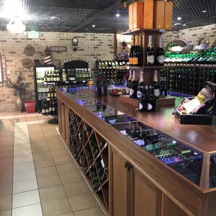 the bar and wine selection