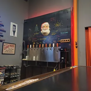 a santa face on the wall