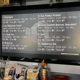 The menu as of 10/1/2021.