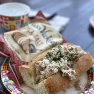 Lobster roll with chips