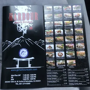 menu and prices