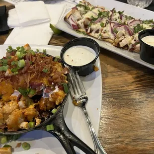 Buffalo Chicken Tots, and BBQ Chicken Flatbread.