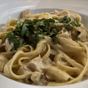 Chicken Alfredo.