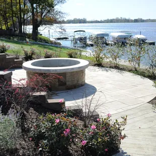 Cozy fire pit just off boardwalk and below the lower sun deck.