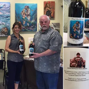 Wine maker and Hard Hat&apos;s wine label by Colleen Gnos.