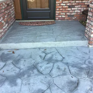 Mismatched colors &amp; defective stamping 8 mo after original pour.