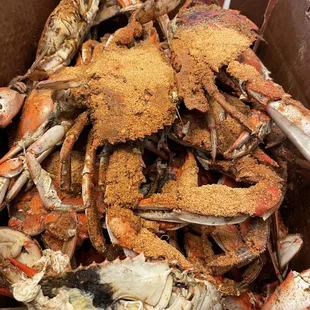 a box full of crabs