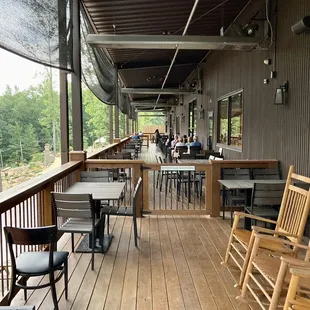 The restaurant porch area