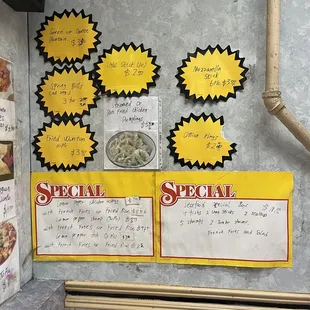 a display of special food items