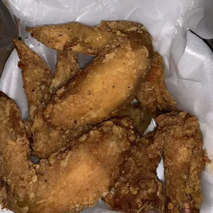 fried chicken in a styrofoam container