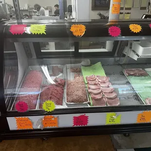 Ground beef, chuck and pork