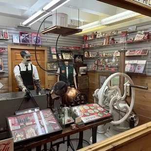 Coca-cola display in basement.