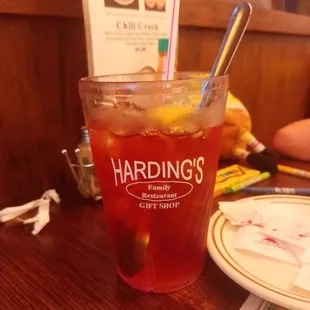 a glass of iced tea