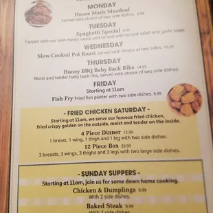 menu
