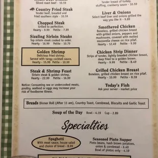 menu