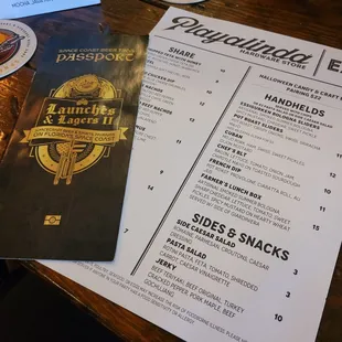 Menu and my passport!