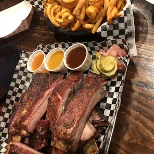 Ribs and curly fries!