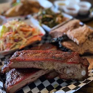 1/4 Rack Smoked Pork Spare Ribs